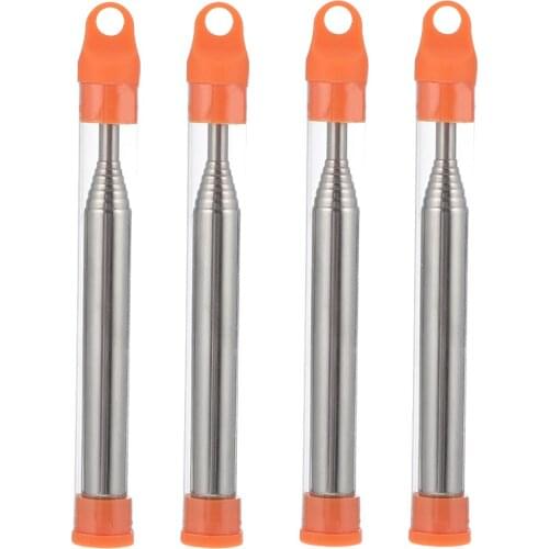 4Pcs Stainless Steel Pocket Camping Blow Fire Tubes Telescopic Fire Tools Portable Fire Blower Pipes Retractable Blowpipe