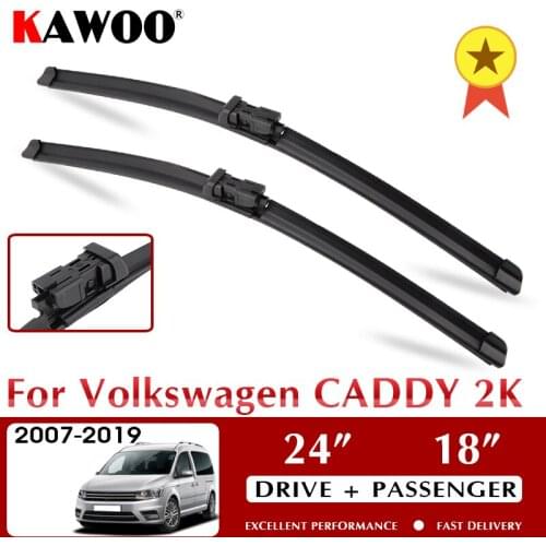 KAWOO Wiper Front Car Wiper Blade Blades for Volkswagen Caddy 2K 2007 - 2019 Windshield Windscreen Window Wash 24"+18" LHD RHD