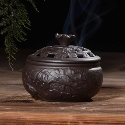 Ceramic Backflow Censer Incense Burning Candle Aromatherapy Furnace Cone Diffuser Holder Lotus Grain Burner Buddhist