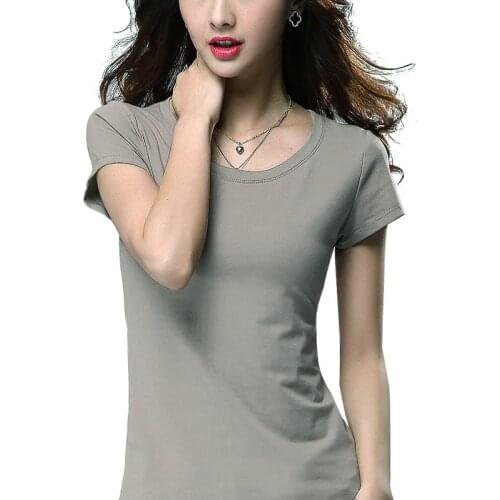 Summer womens classic fashion high-quality recreational breathable short-sleeved T-shirt