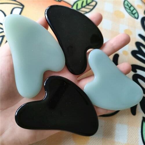 1pcs 65-75mm Natural Jade Gua Sha For Face Massager Guasha Stone Massage Tool For Back Scratcher Facial Massager Reiki Gifts