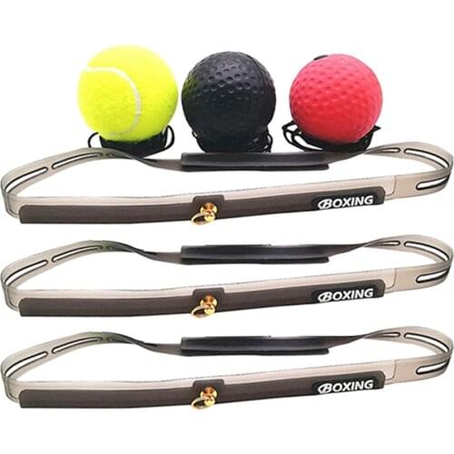 Boxing Reflex Speed Punch Ball Boxing Rubber Balls for Agility Reaction Training with Sweatband Fitness Equipments Accessories