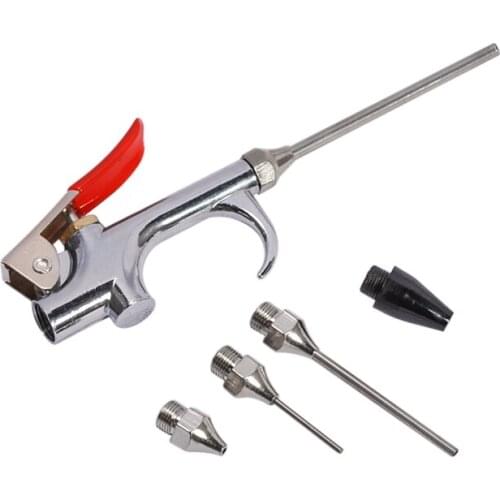 5pcs/set Air Compressor Blow Gun Metal Tool Duster Nozzle Npt Air Inlet Kit Spray Blower Inflatable Needle Cleaning Tool Kit