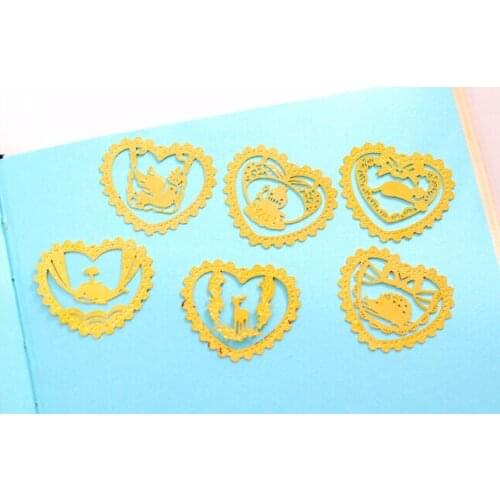 New Love animal Lace Gold Metal Bookmark Creative Round Mini Hollow Out Bookmarks For Books Gift Creative Products Stationery