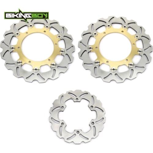BIKINGBOY Front Rear Brake Discs Disks Rotors For Yamaha YZF R6 99 00 01 02 R1 2002 2003 300mm Steel 220mm Stainless Motorcycle