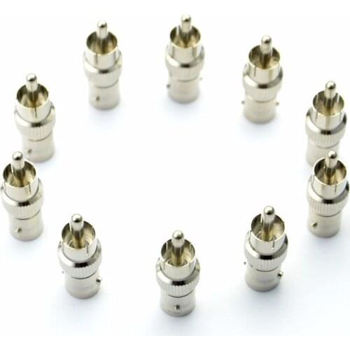 BNC Female Jack Socket to RCA Phono Male Plug Adapter Straight Connector for CCTV Security Camera