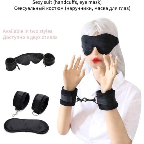 Plush Sex Handcuffs With Eye Mask Sex Toys For Couples Adult Games Slave Bondage Restraints Erotic Accessories 2Pcs/Set