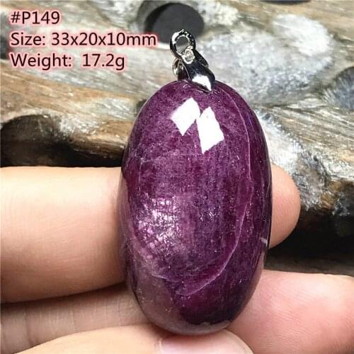 Top Natural Ruby Zoisite Tumbled Pendant Jewelry For Women Men Healing Luck 33x20x10mm Beads Crystal Stone Silver Gemstone AAAAA