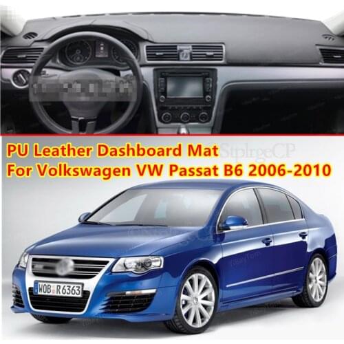 For Volkswagen VW Passat B6 2006-2010 PU Leather Anti-Slip Mat Sunshade Dashmat Protect Carpet Dashboard Cover Pad Accessories