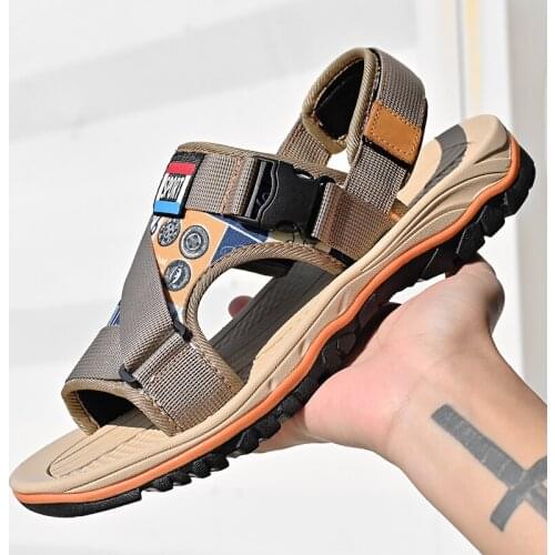 Genuine Leather Mens Shoes Summer Mens Sandals Men Sandals Fashion Outdoor Beach Sandals and Slippers Big Size 38-47