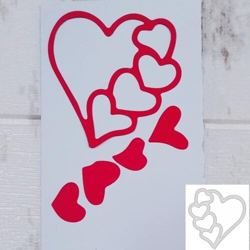 Serial Hearts Love Metal Cutting Dies Stencil Template For DIY Scrapbooking Embossing Paper Cards Album Making Craft Dies Cut