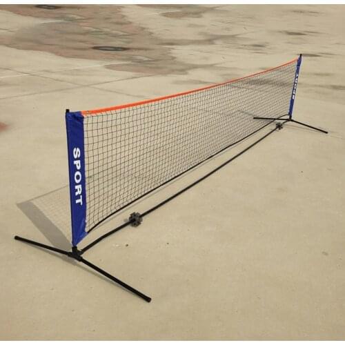 Badminton net thick foldable easy to install large mesh strong and durable 3/4/5/6M net with rod outdoor badminton accessories