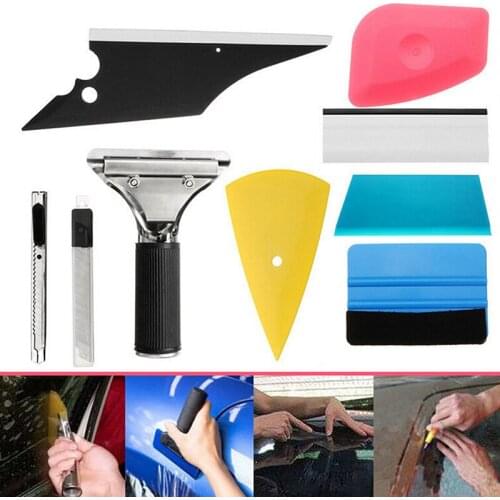 Special 8 In 1 Car Window Tint Tools Kit Vinyl Film Tinting Squeegee Scraper Applicator Car Stickers Auxiliary Tools