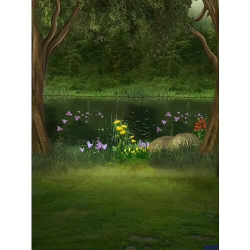 VinylBDS Spring Photography Backdrops Grassland Green Screen Background Backdrop Cotton Washable Fondos De Estudio Fotografia