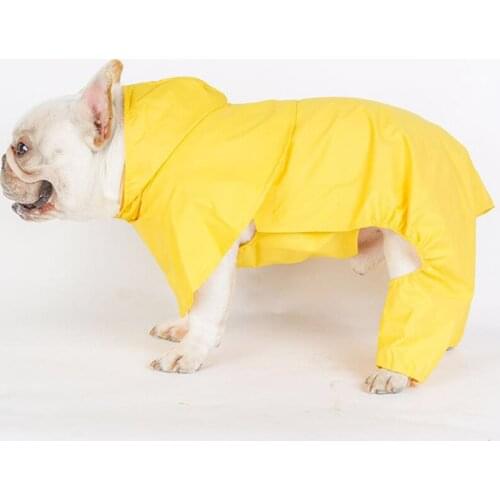 New Fashion Dog Waterproof Raincoat Four-legged Hooded Dog Rain Coat French Bulldog Raining Coat Jumpsuit for Dogs