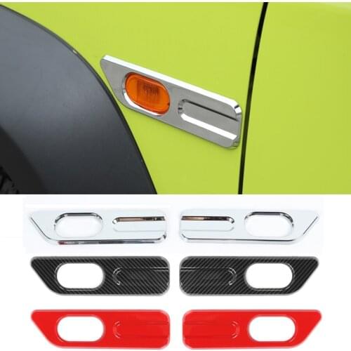 NHAUTP 2Pcs/set High Quality ABS Car Stickers Fender Turn Signal Lights Trim Cover For Suzuki Jimny 2019 2020