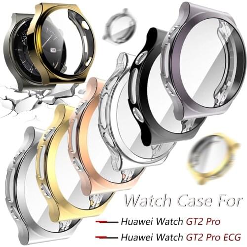 Protective Case For Huawei Watch GT2 Pro GT 2 Pro ECG TPU Cover Bumper With Screen Protector Smartwatch Accessories