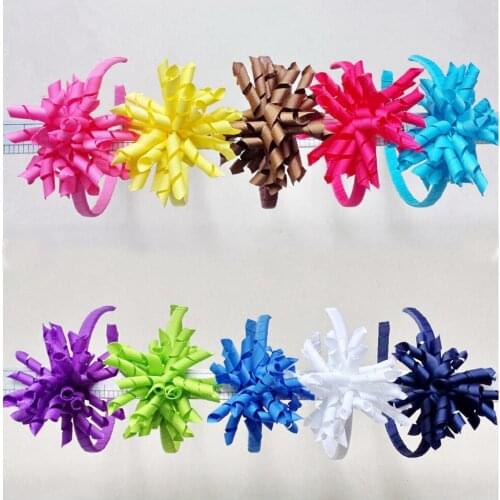 10pcs Hair Sticks hair barrettes korker bows flowers the plastic headbands ribbon Hair hoop girls corker hair band PD009
