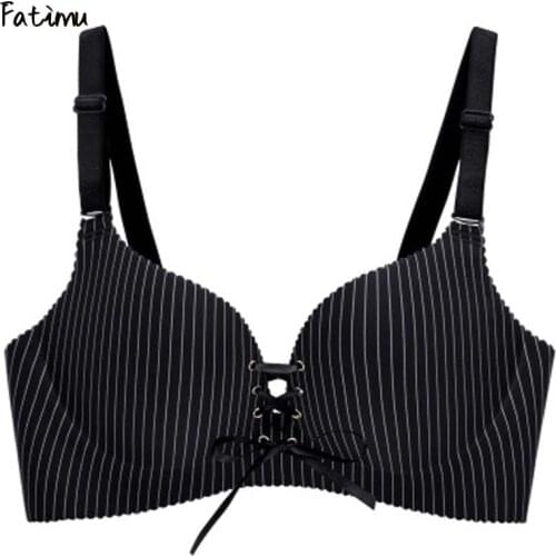 Fatimu Deep U Sexy Lingerie Backless Bra Ultra-low-cut Underwear Brassiere Sexy Push Up Bras For Women Intimates Bralette Bras