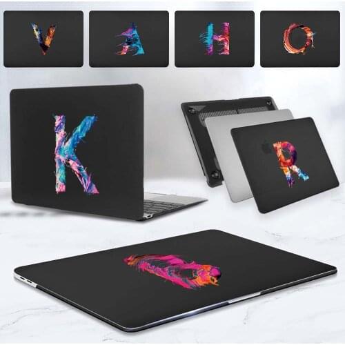 For Apple Macbook Air 13"/Pro 13"/Pro 15" A1398 A1707 A1990/Pro 16" A2141 Matte Paint Initial Letter Series Hard Laptop Case