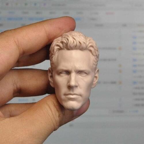 1/6 Scale Paul Rudd Unpainted Head Serious Expression for 12''Body Toys Gifts DIY