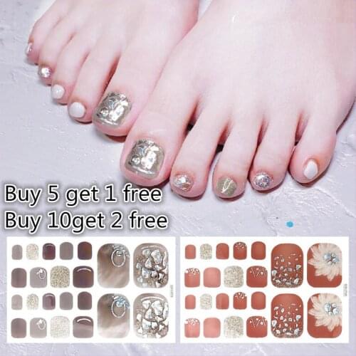 1sheet New Toenail Stickers Series Feet Stickers Summer Decoration Toe Nail Decals Art Stickers Designer DIY Nail Polish Strips