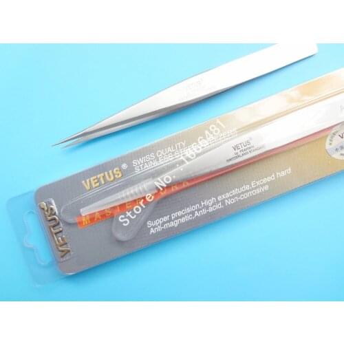 10pcs Safe Stainless Steel Vetus Tweezers Repair Maintenance Eyelash Extension Tools