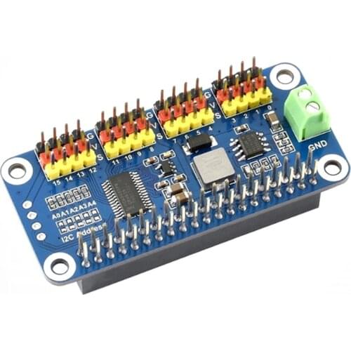 16-CH 12-Bit PWM Servo Motor Driver Module Shield Expansion Board HAT for Raspberry Pi RPI Zero W WH 3B Plus 4B