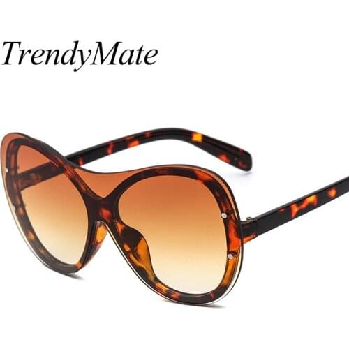 2018 Fashion Luxury Vintage Brand Designer Sunglasses Circle Female Oversized Sunglass Women Retro Big Woman Sun Glasses 1262T