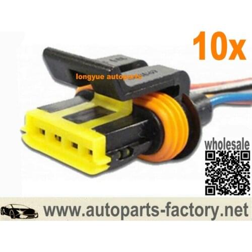 Longyue 10pcs Connector 4-Way Line Injection Actuator For GM VW Fiat ETE7742 TC1016 CIS742