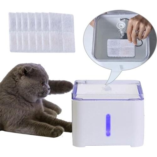 6 Pack Cat Water Fountain Filters Pet Fountain Replacement Filters with Coconut Activated Carbon Suitable for 2L Water Dispenser