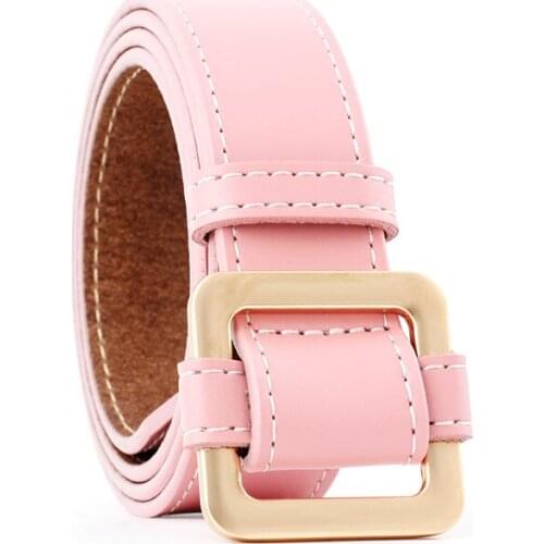 8 Colors Leather Fashion Strap Designer Luxry Belt Women Gold Square No Pin Metal Buckle Belts Woman Belts for Jeans Dress