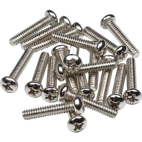 Musiclily Basic 3.5x20mm Metal Metric Thread Strat Single Coil Pickup Mounting Screws for Stratocaster Guitar,Nickel (Set of 20)