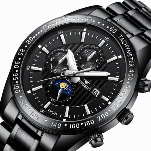 Mens Watch Luxury Full Steel Watches Fashion Quartz Wristwatch Waterproof Date Male Clock Relogio Masculino Relojes Para Hombre