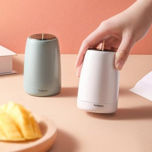 Nordic Style Toothpick Holder Household Portable Automatic Press Type Toothpick Dispenser Box Container for Home