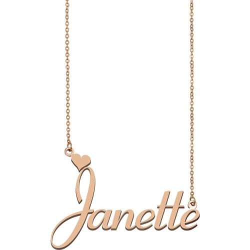 Janette Name Necklace , Custom Name Necklace for Women Girls Best Friends Birthday Wedding Christmas Mother Days Gift