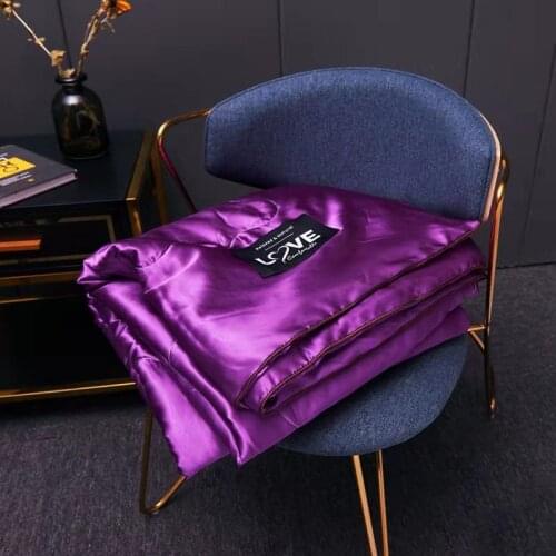 Summer Blanket Ice Silk Quilt Washable Cool Feeling Naked Sleeping Air Condition Thin Duvet Children Twin Queen Bedding 1Pcs