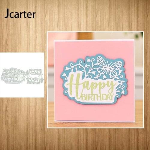 Happy Birthday Leaves Butterfly Metal Cutting Dies Craft Stencil Scrapbooking Tools Make Album Paper Punch Blade Decor Template