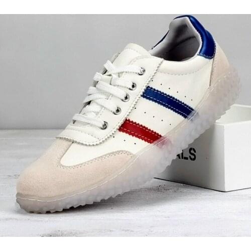 Vintage Mens Genuine Leather Breathable Soft Sole Sneaker Shoes British Fashion All-match Full-Grain White Mens Flat Shoes