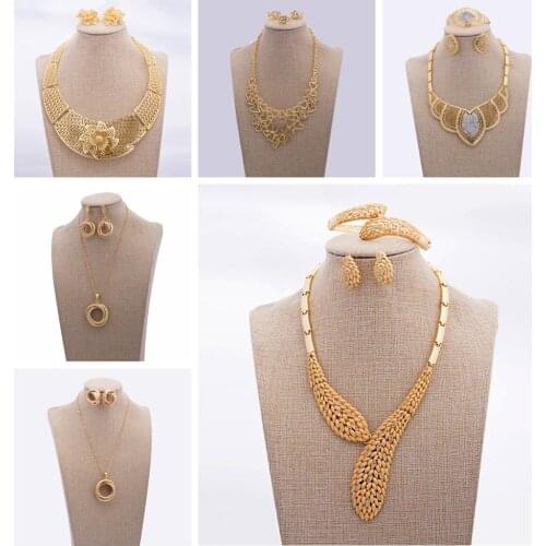 Gold Color Wedding Chain Jewelry Sets Gold Color Jewelry Sets For Women Promotional sale ife Gifts