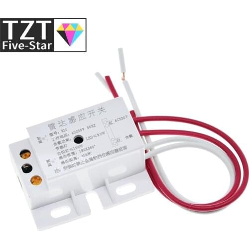 New 220V AC 50Hz Auto Infrared Sensor Switch PIR Microwave Radar Body Motion Sensor Module Adjustable For Time Distance Range
