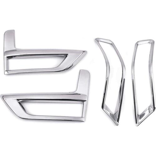Front + Rear Fog Light Lamp Cover Chrome Bumper Reflector Accessories for 2017 Nissan Rogue X-Trail T32 Facelift XTrail