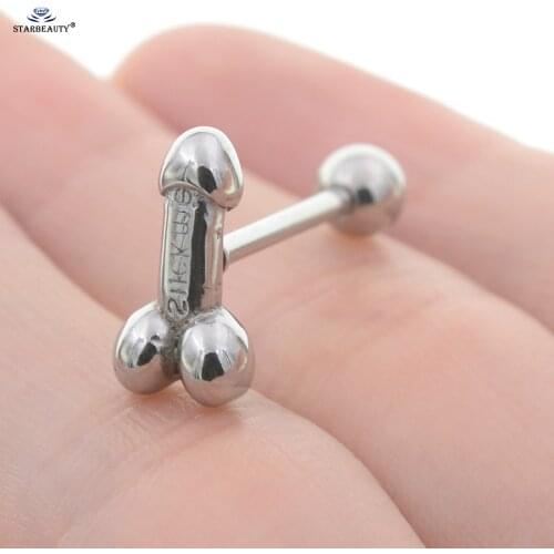 Starbeauty 14G Sexy Genital Tongue Piercing Barbell Tongue Rings Surgical Stainless Steel Bars Tounge Ring Women Body Jewelry