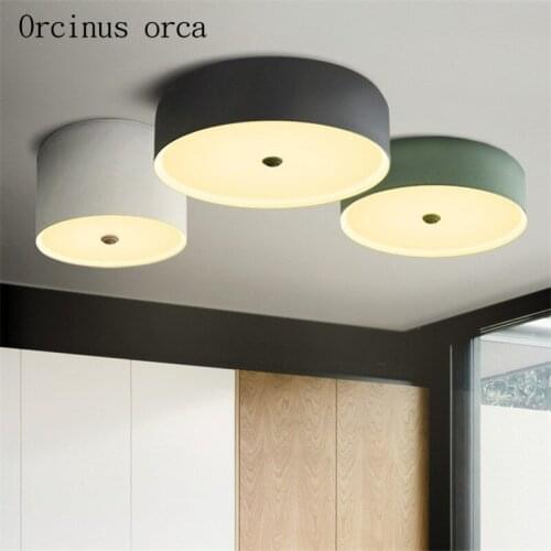The Nordic minimalist led circular ceiling lamps living room warm modern Macarons candy colored ceiling lamps free shipping