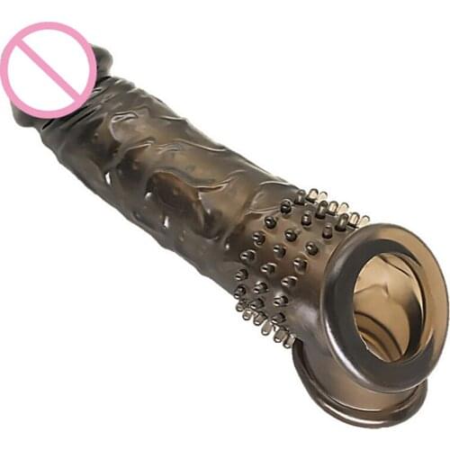 Realistic Penis Extender Cock Sleeve Condom for Men Penis Enlargement Reusable Penis Sleeve Delayed Ejaculation Adult Sex Toys