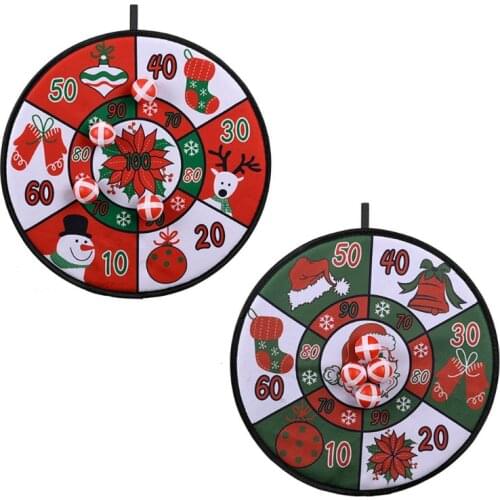 Christmas Dart Board Game with 4 Sticky Balls Classic Throwing Toy Indoor Outdoor Sports Accessories
