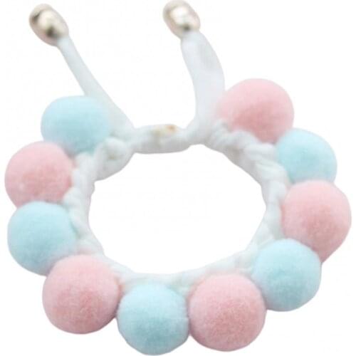 Handmade Balls Stitching Collar Dog Cat Neck Strap Scarf Bib Pet Supplies Cotton Soft Wreath Colorful Collar Adjustable Scarf