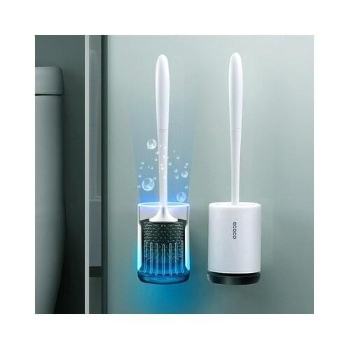 Silicone Toilet Brush TPR Soft Bristle Head Household Cleaning Brush Bathroom Cleaning Supplies Bathroom Accessories