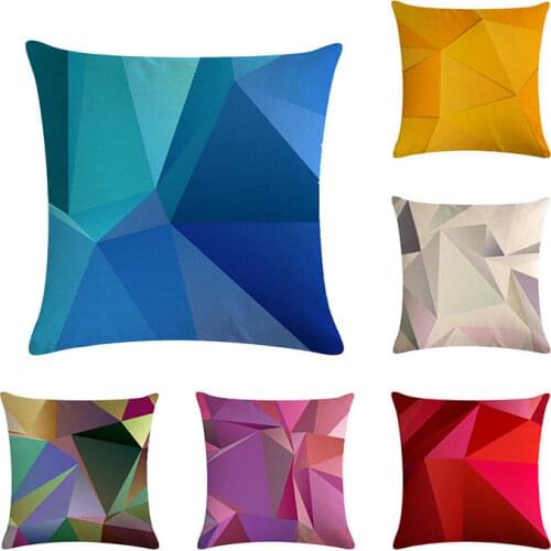 Stylish Cushion Cover 45x45cm Cross Colorful Geometric Stripe Diamond Home Bedroom Sofa Decor Polyester Peach Skin Pillow Cases