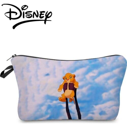 Disney The Lion King Printing Cosmetic Bags Purple Mini Storage Bag Cartoon Moon Women Makeup Bag Cool Casual Child Coin Purse